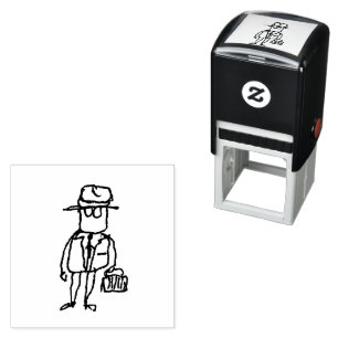 Funny Cartoon Businessman with Briefcase Self-inking Stamp