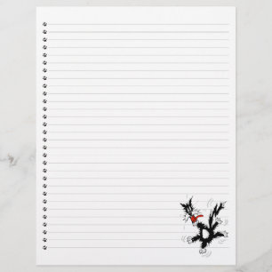 Funny Cartoon Cat  Lined Pet Letterhead