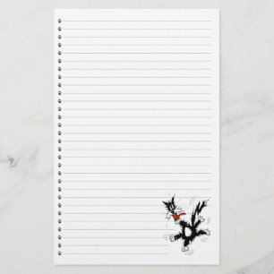 Funny Cartoon Cat  Lined Pet Stationery