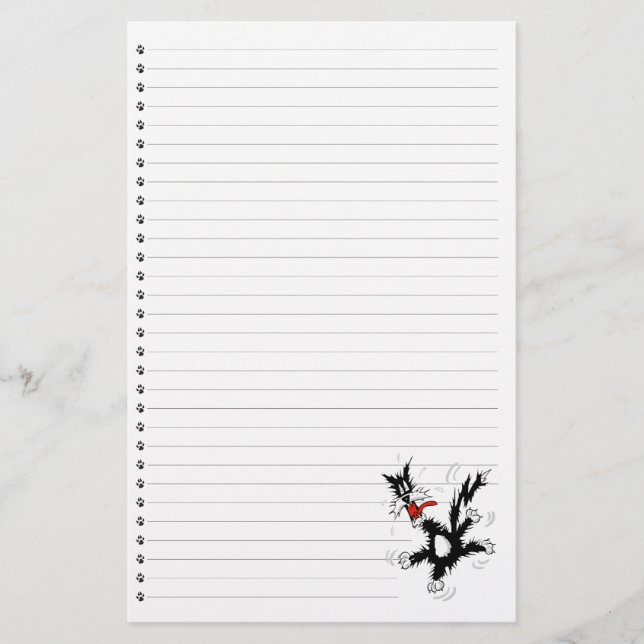 Funny Cartoon Cat  Lined Pet Stationery (Front)