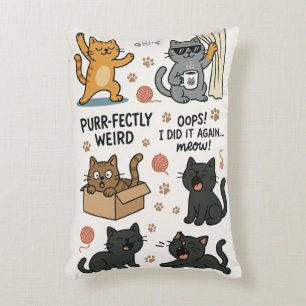 Funny Cartoon Cat Pattern Pillow