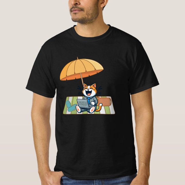 Funny Cartoon Cat T-Shirt (Front)