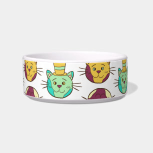 Funny Cartoon Cat Wearing Hats Bowl