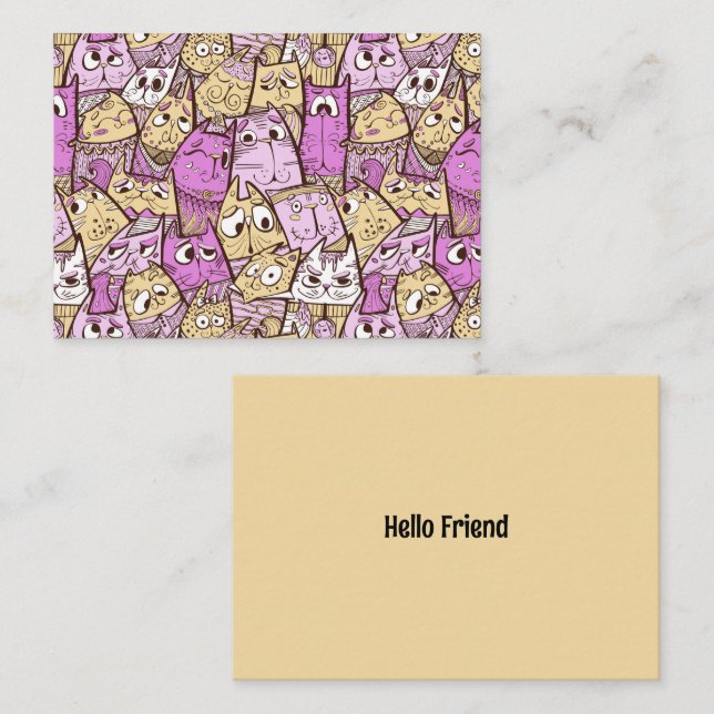 Funny Cartoon Cats Card (Front/Back)
