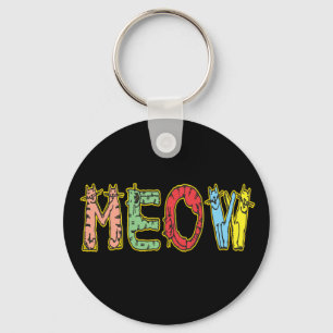 Funny Cartoon Cats Meow Keychain