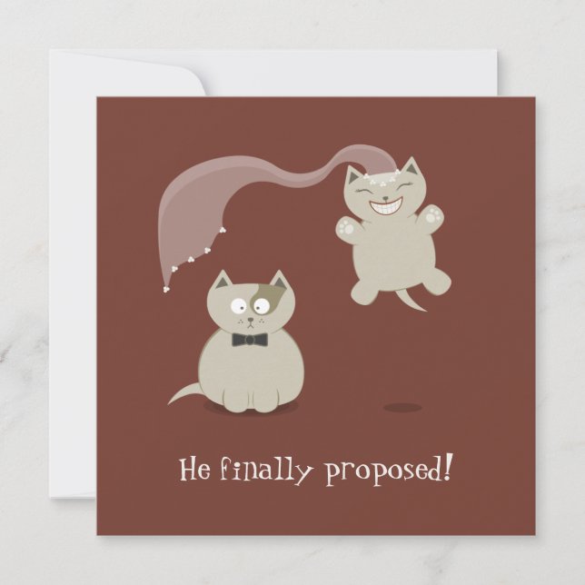 Funny Cartoon Cats Save the Date Announcement (Front)