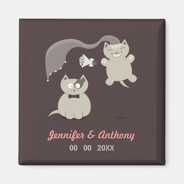 Funny Cartoon Cats - Save the Date magnet (Front)