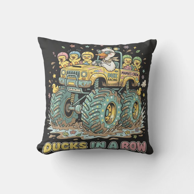 Funny Cartoon Character Graphic Throw Pillow (Front)
