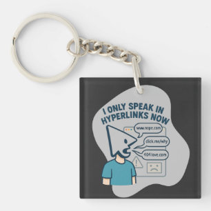 Funny cartoon character with mouse cursor head  keychain