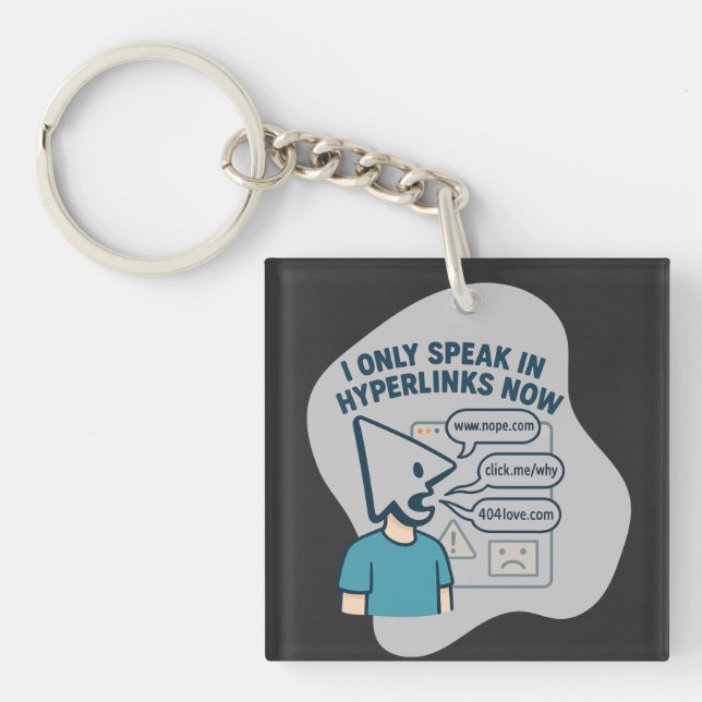 Funny cartoon character with mouse cursor head  keychain (Front)
