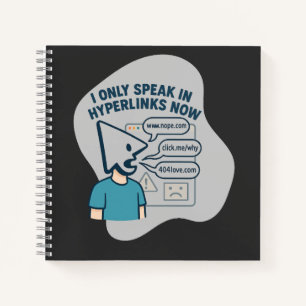 Funny cartoon character with mouse cursor head notebook
