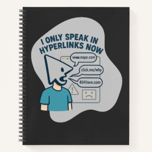 Funny cartoon character with mouse cursor head notebook