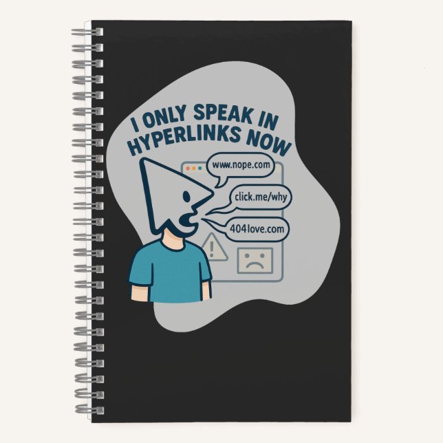 Funny cartoon character with mouse cursor head  notebook (Front)