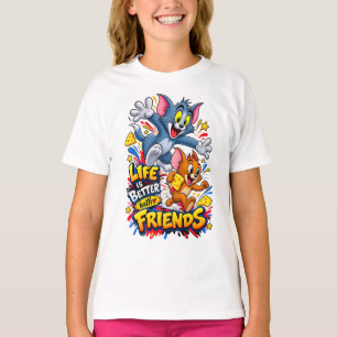 Funny Cartoon Chase – Life Is Better with Friends T-Shirt