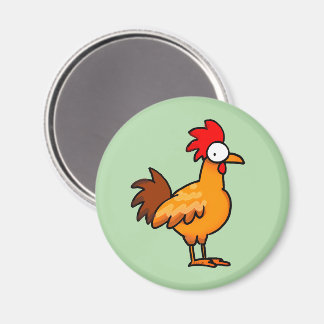 Funny Cartoon Chicken Illustration Magnet