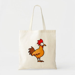 Funny Cartoon Chicken Illustration Tote Bag