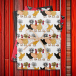 Funny Cartoon Chickens Birthday Wrapping Paper Sheet<br><div class="desc">Funny black,  red and white gift wrap with cartoon chickens,  polish chickens and chicken butts! Great birthday wrap for your favourite backyard chicken lover!</div>