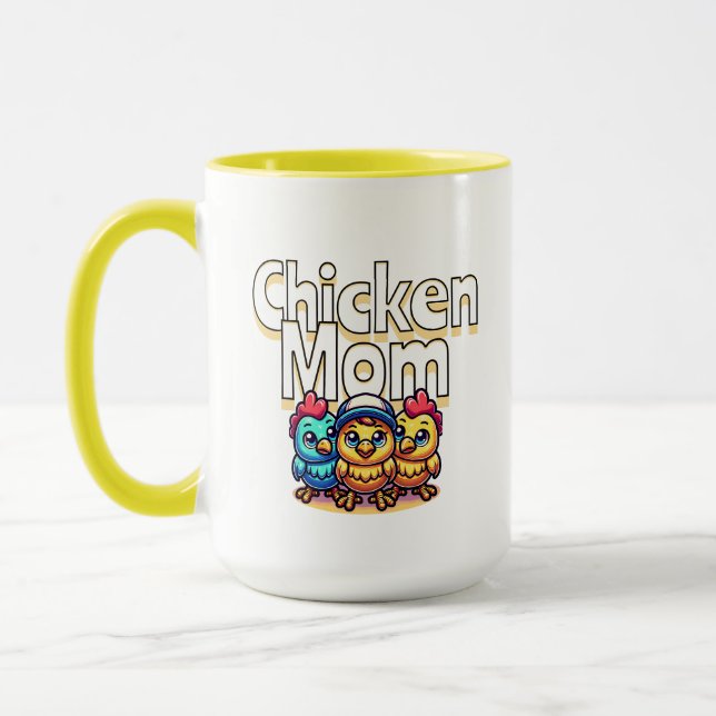 Funny Cartoon Chicks | Chicken Mom  Mug (Left)
