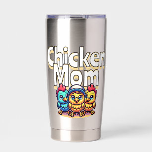 Funny Cartoon Chicks   Chicken Mom Personalized Insulated Tumbler