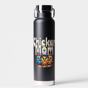 Funny Cartoon Chicks Chicken Mom Personalized Water Bottle