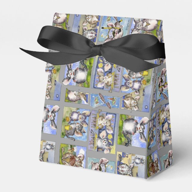 Funny Cartoon Chinchillas Paper Box (Front Side)