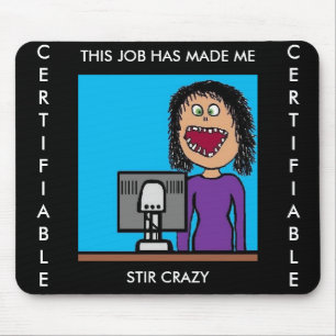 Funny Cartoon Clerical Office Humour Mouse Pad