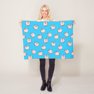 Funny Cartoon Comics Pig Choose Colour FB Fleece Blanket