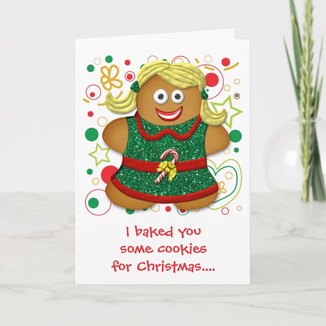 Funny Cartoon Cookie Christmas Xmas Holiday Card (Front)