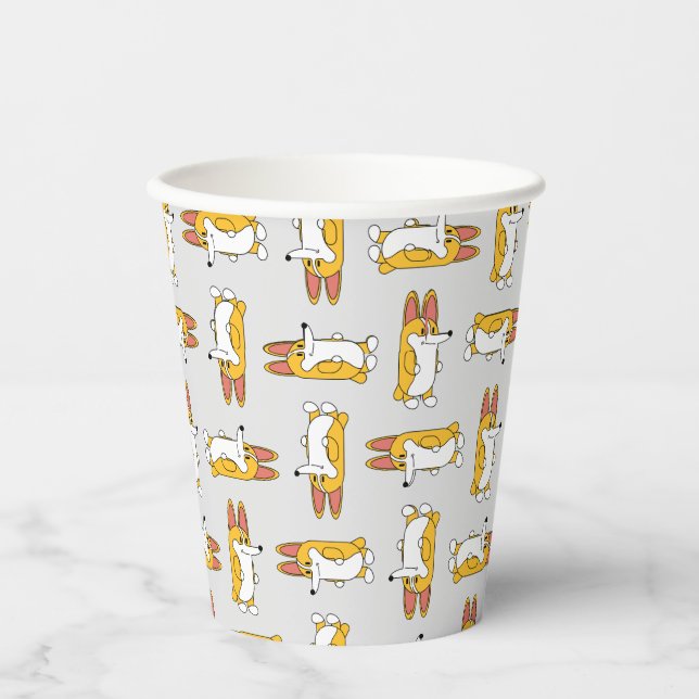Funny Cartoon Corgi Pattern Paper Cups (Front)