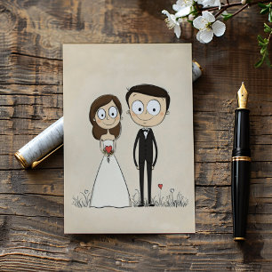Funny Cartoon Couple Wedding Invitation