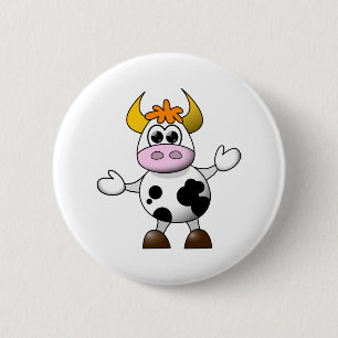Funny Cartoon Cow 2 Inch Round Button