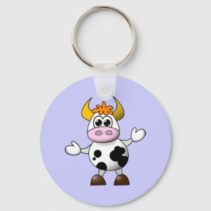 Funny Cartoon Cow Keychain