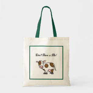 Funny Cartoon Cow with Cute Farm Animal Attitude Tote Bag