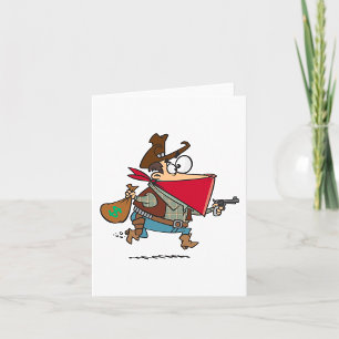 Funny Cartoon Cowboy Bandit Robber Card