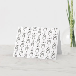 Funny Cartoon Cowboys Drawing Doodle Card