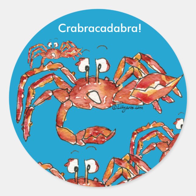 Funny Cartoon Crabs Stickers (Front)