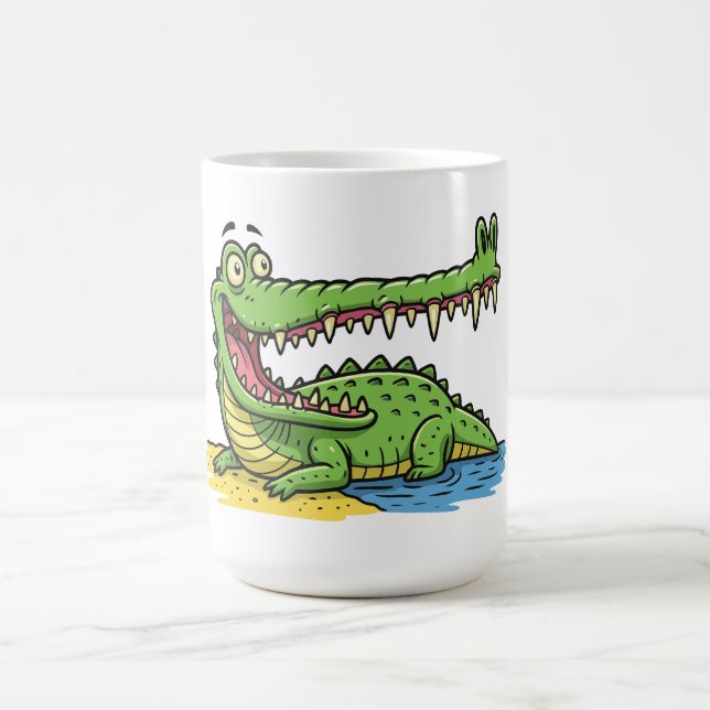 Funny Cartoon Crocodile with Big Smile Coffee Mug (Center)