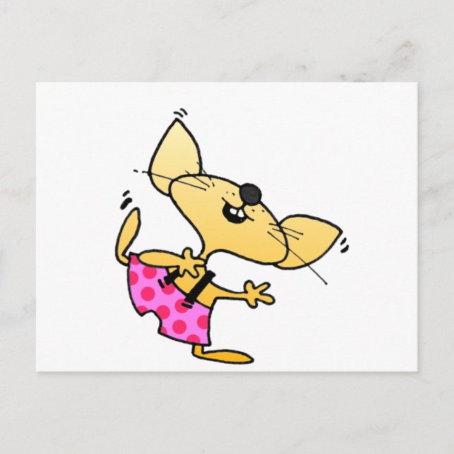 Funny Cartoon Dancing Rat Postcard (Front)