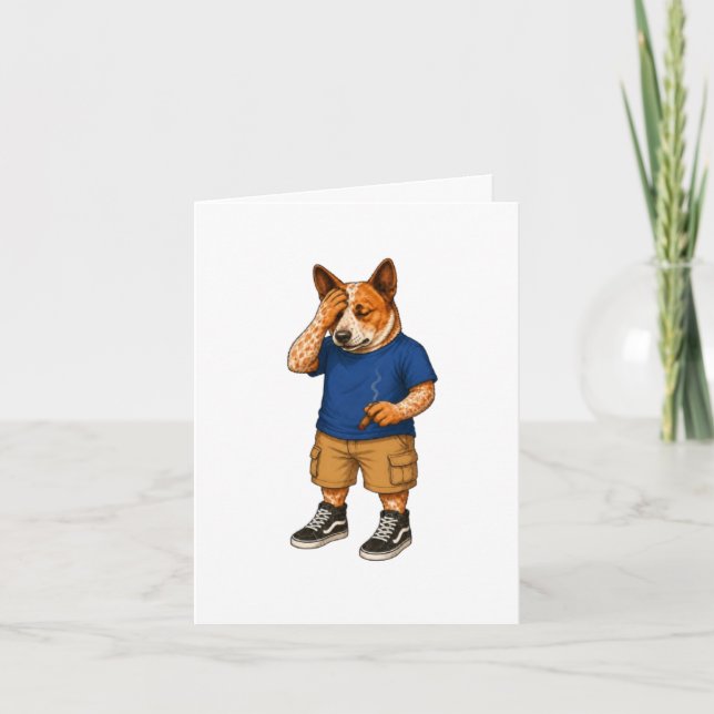 Funny Cartoon Dog Art Card (Front)