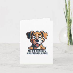 Funny Cartoon Dog Butler Quote Holiday Card