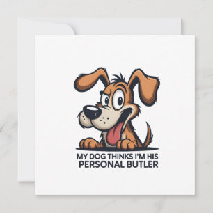 Funny Cartoon Dog Butler Quote Holiday Card