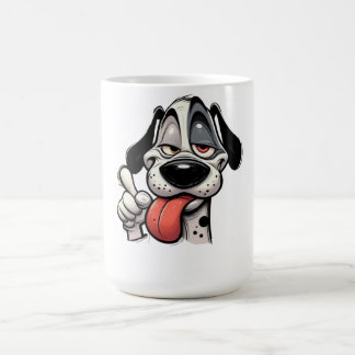 funny cartoon dog mug with tongue out