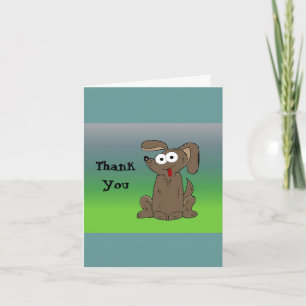Funny Cartoon Dog Thank You Card