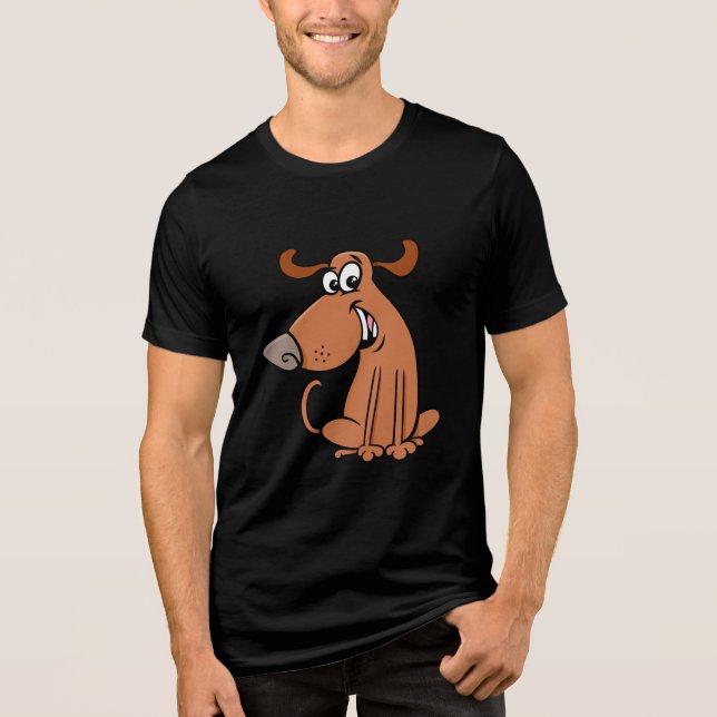 Funny Cartoon Dog Tri-Blend Shirt (Front)