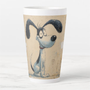 Funny Cartoon Dog – Whimsical Cute Dog Art Latte Mug