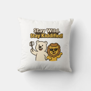 Funny Cartoon Duo Throw Pillow