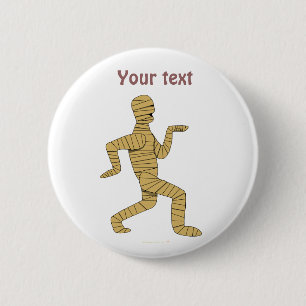 Funny Cartoon Egyptian Mummy Pyramids Custom 2 Inch Round Button