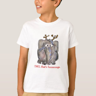 Funny Cartoon Elephant Holiday Kids TShirt