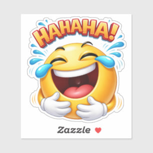 Funny cartoon emoji-style Custom-Cut Vinyl Sticker
