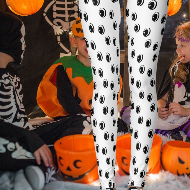 Funny cartoon eyes Halloween costume  Leggings (Creator Uploaded)